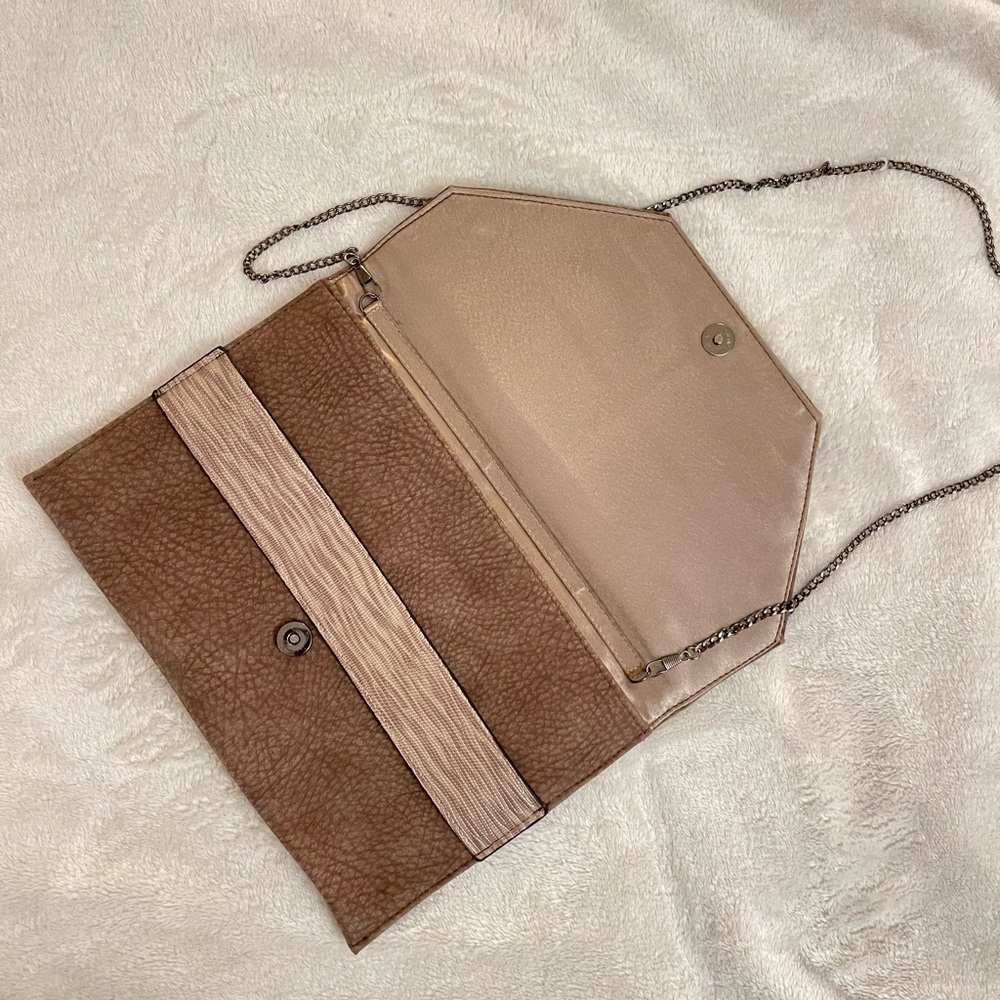 Faux-Suede multi-way clutch, used once!!